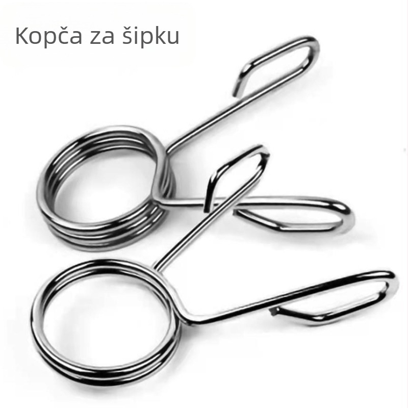 Klipovi s zakrivljenom ručkom za olimpijsku šipku i šipke za bućice; standardni klips za šipke.