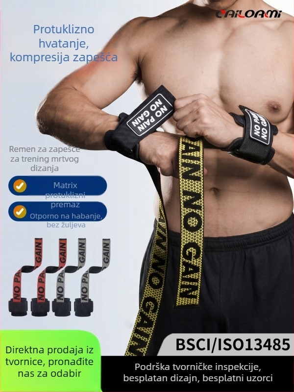 Muške zglobne trake za fitness, zaštita zgloba, trake za hvatanje, rukavice za fitness i dizanje utega s protukliznim gripom