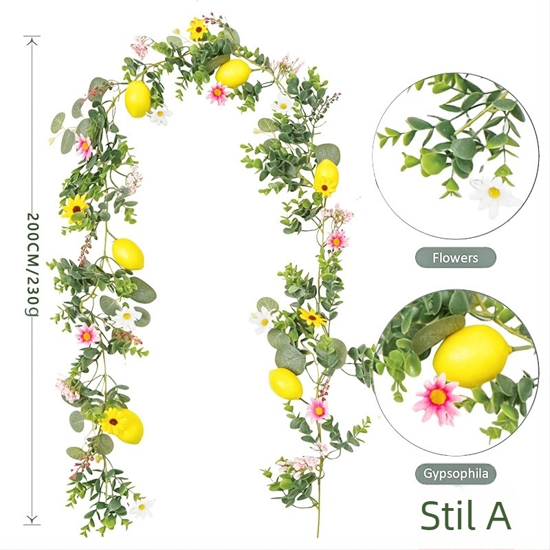 Umjetna limunova loza, loza eukaliptusa i vodene biljke za kućnu dekoraciju i rekvizite za fotografiju