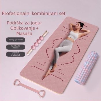Joga prostirka za unutarnju upotrebu, tiha i sklopiva, plesna podloga bez mirisa, trening set s pjenastim valjkom