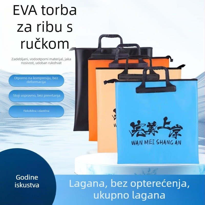 EVA torba za žive ribe, prijenosna, sklopiva i ojačana, višenamjenska torba za ribolovnu opremu za vanjsku uporabu