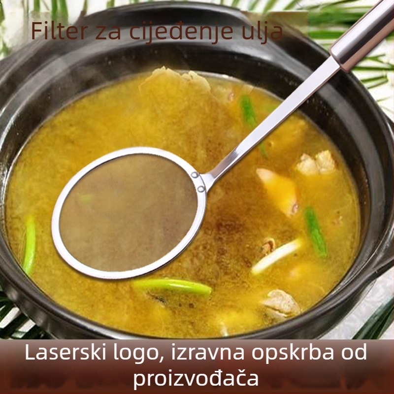 Žlica za filtriranje ulja od 304 nehrđajućeg čelika, ultrafino filtriranje, za lonac i kuhinju