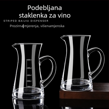 Jačani set za posluživanje pića sa staklenim dekanterom, posudom za vino i lijevakom