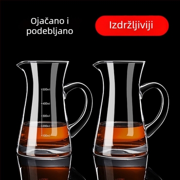 Jačani set za posluživanje pića sa staklenim dekanterom, posudom za vino i lijevakom