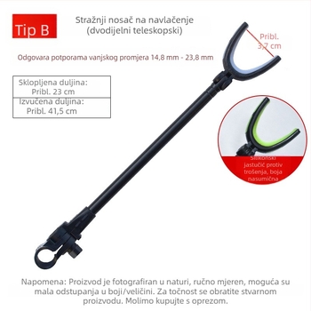 Stražnji viseći držač štapa za ribolov s kućištem – metalni dodatak