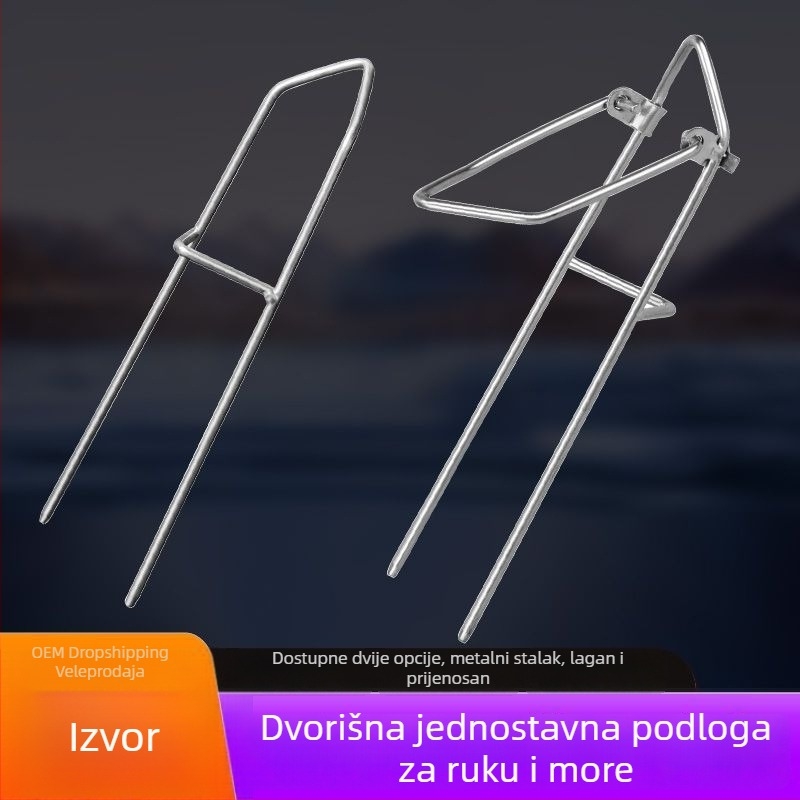 Dvostruki držač štapova za more i kopno, metalni stalak s jednostavnim umetanjem