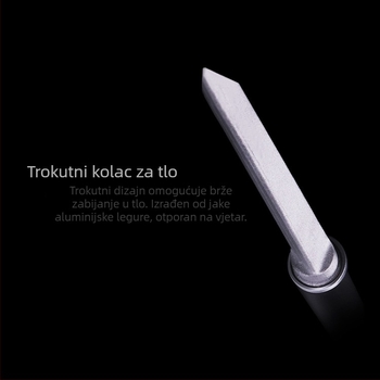 Tianhao Zemljani Utičnik za Ribolovni Kišobran — Aluminijski Trokutasti Metalni Utičnik, Bez Adaptera