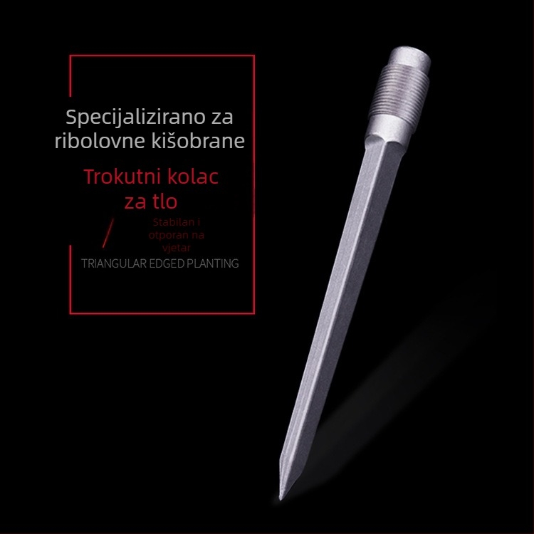 Tianhao Zemljani Utičnik za Ribolovni Kišobran — Aluminijski Trokutasti Metalni Utičnik, Bez Adaptera