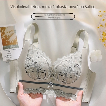 Bešivni grudnjak od svile s push-up efektom, bez žice, gornja potpora, seksi dizajn