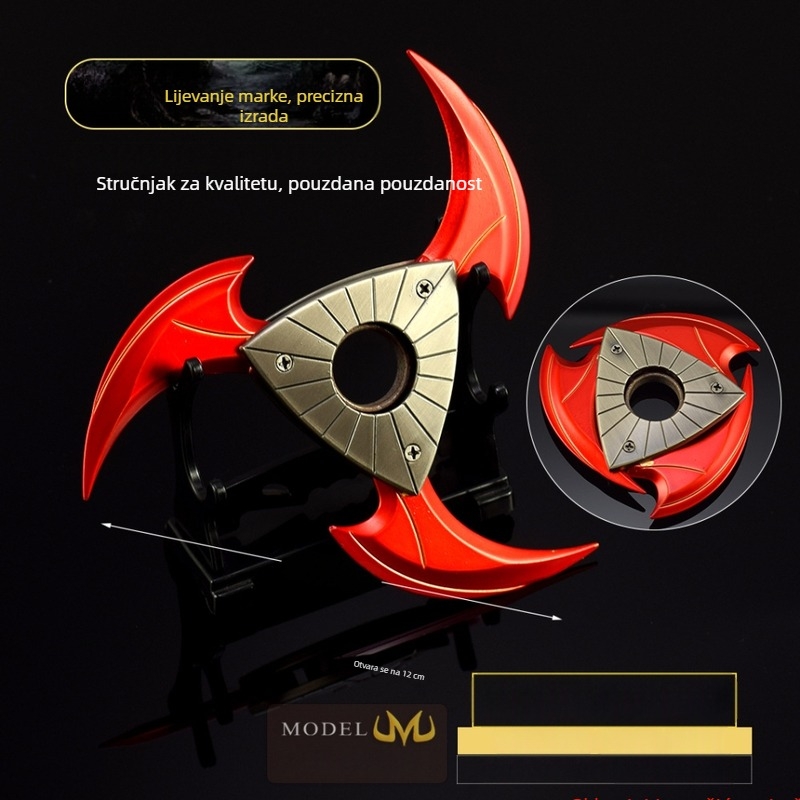 Crveni Demon: sklopivi darts, 10 cm, potpuno metalni dekorativni model oružja iz anime igara