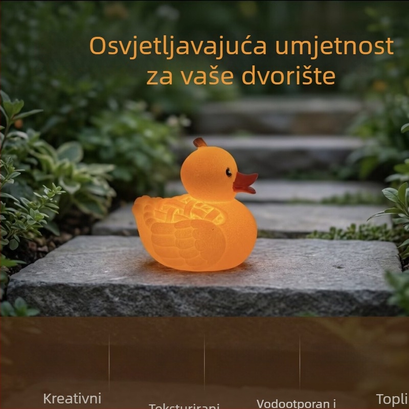 Svijetleća patka od smole – dekorativni predmet za vrt i dom, mali ukras