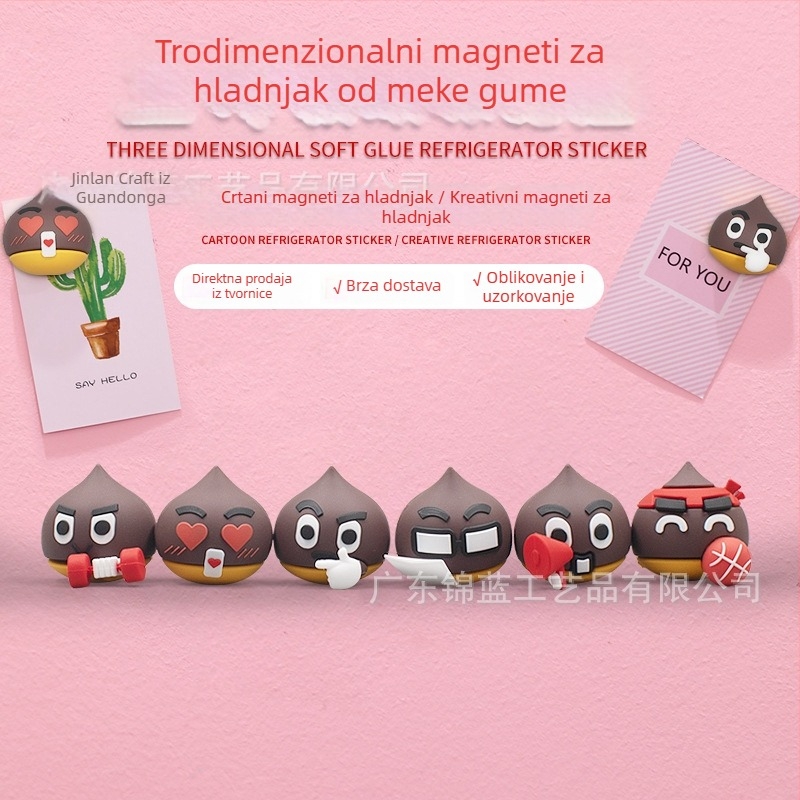 Prilagođeni 3D magnets za hladnjak od smole, mekani magnetski jezgri i PVC dizajn auta i hrane