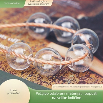 Poklopac od staklene kugle s dva otvora, prozirno borosilikatno staklo, za DIY ukrase, 8-25 mm