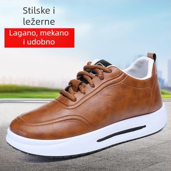 Muške tenisice s debelim potplatom, 2025 proljeće-jesen, jednobojne casual sportske tenisice s mekim đenom