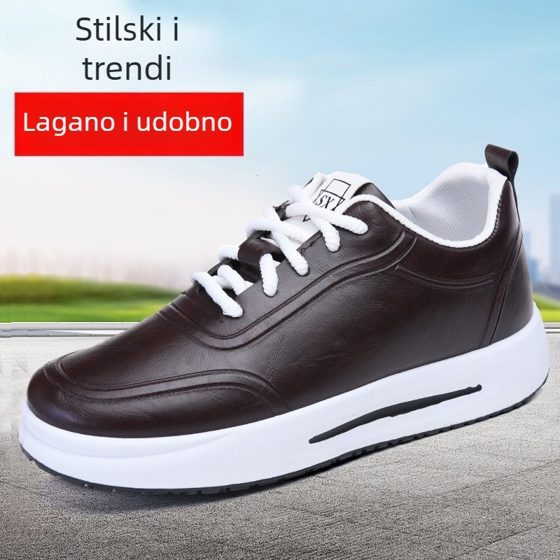 Muške tenisice s debelim potplatom, 2025 proljeće-jesen, jednobojne casual sportske tenisice s mekim đenom