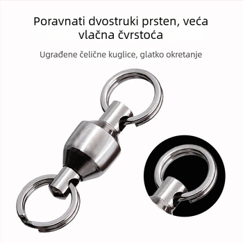 Komplet opreme za ribolov: visoko brzinski ležaj okret, ravni dvostruki prsten, spojnik prstena u obliku osmerokuta