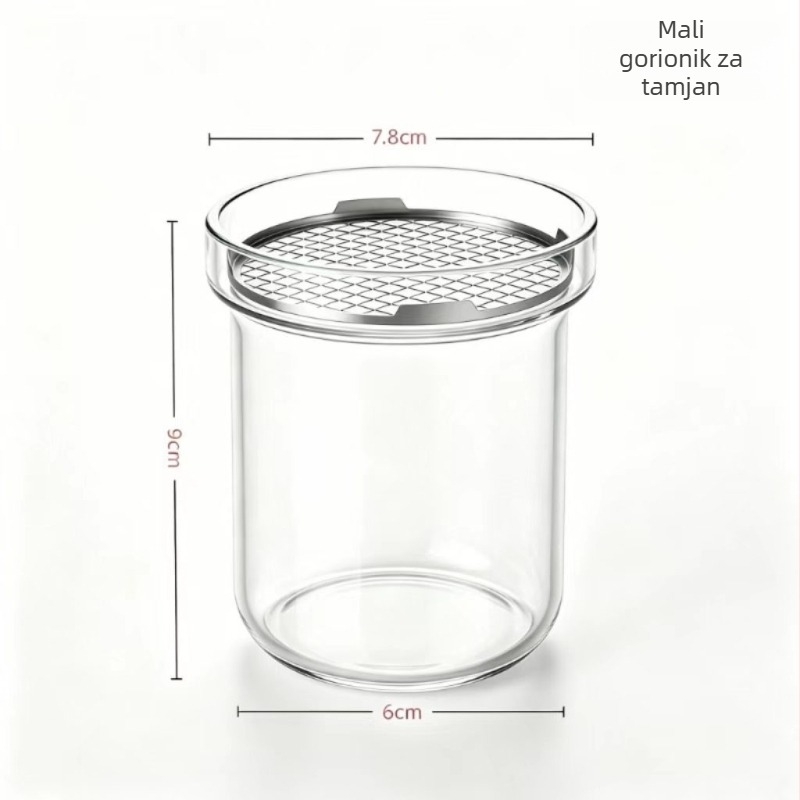 Prozirno stakleni mirisni plamenik u minimalističkom nordijskom stilu, lagana luksuzna elegancija za čajnu sobu, ured i meditaciju
