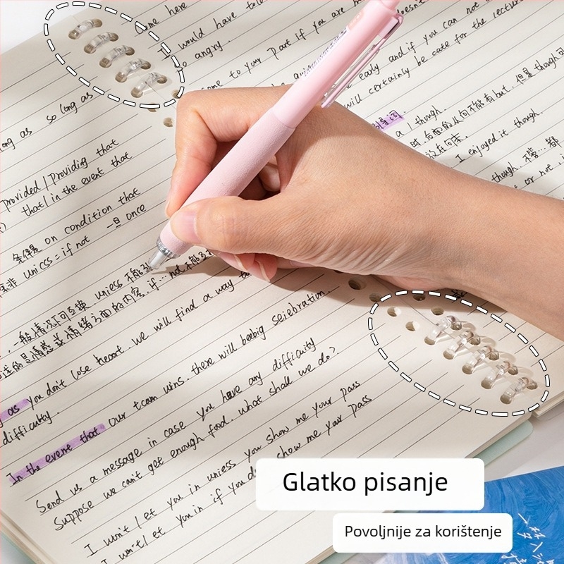Stilna prozirna bilježnica s vodoravnim crtama i gradijentnom mrežom, za studente, B5