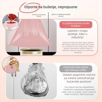 50 velikih vrećica za smeće s vrpcom za kućnu upotrebu, debele, otporne na kidanje, extra debele za dom i kupaonicu
