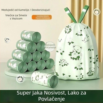Debele vreće za smeće sa vrpcom, miris kamelije, 100 komada, velika veličina za kuhinju, protiv komaraca