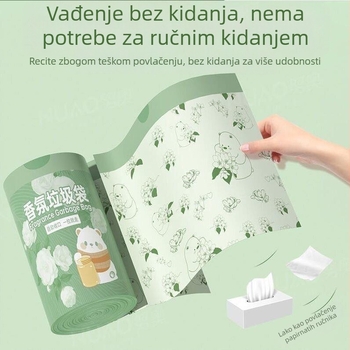 Debele vreće za smeće sa vrpcom, miris kamelije, 100 komada, velika veličina za kuhinju, protiv komaraca