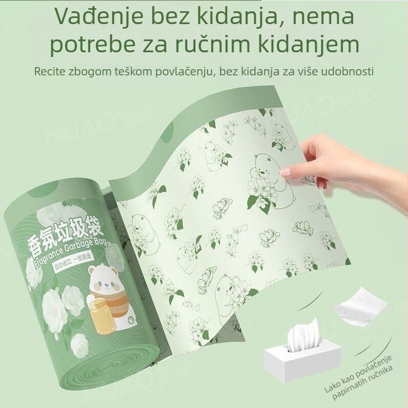Debele vreće za smeće sa vrpcom, miris kamelije, 100 komada, velika veličina za kuhinju, protiv komaraca