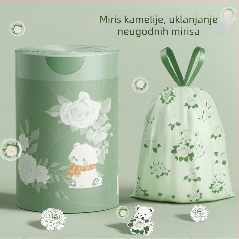 Debele vreće za smeće sa vrpcom, miris kamelije, 100 komada, velika veličina za kuhinju, protiv komaraca