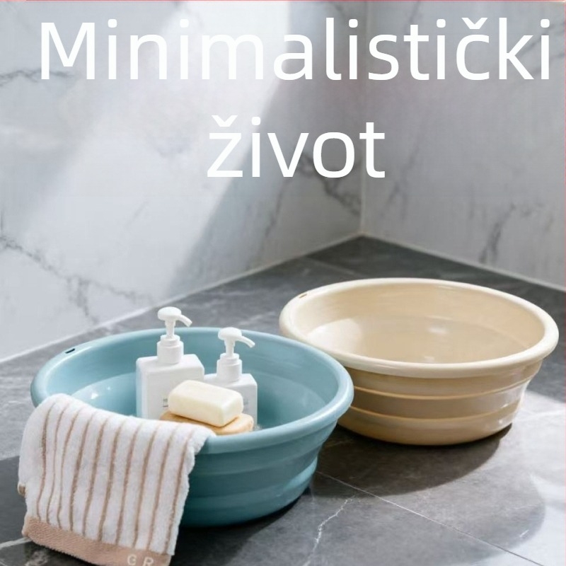 Sklopiva plastična posuda za kuću i studentski dom, kompaktna i minimalistička, višenamjenska posuda za namakanje stopala, pranje lica, pranje rublja i pranje povrća