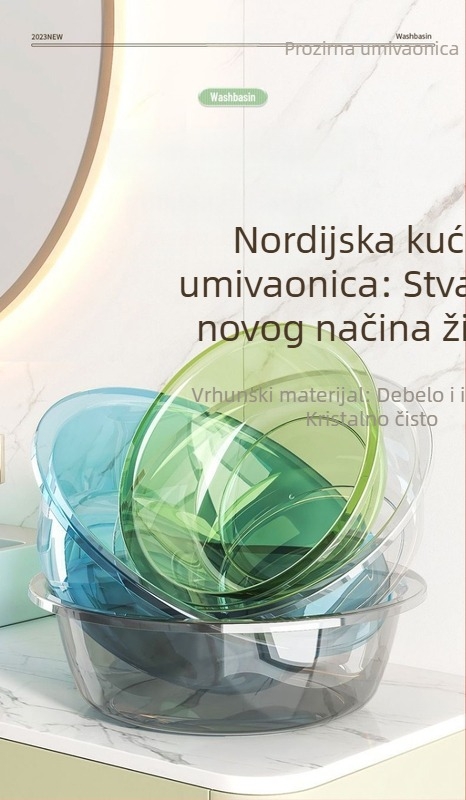 Prozirna plastična posuda za pranje beba od PP, prehrambene klase, velika debela plastična posuda