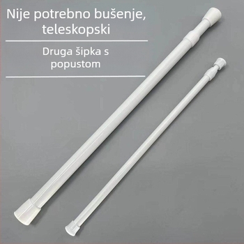 Teleskopska šipka za odjeću za garderobu, balkon i kuhinju; šipka za zavjese za tuš i vrata