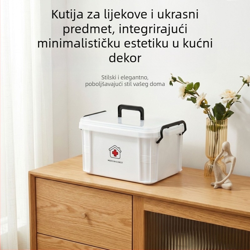 Kućna kutija za lijekove s velikim kapacitetom, 12 pretinaca za distribuciju i skladištenje lijekova