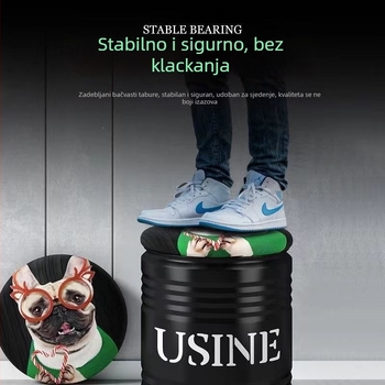 Industrijskog stila metalni stol za pohranu s okruglim sjedalom
