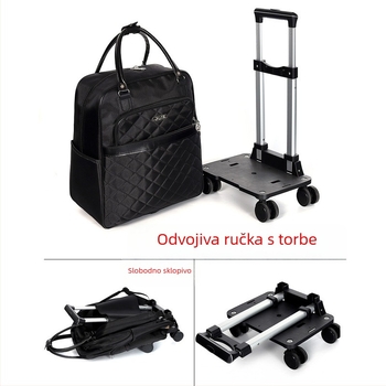 Ruksak s kotačićima za školu i putovanja, 20-35 L, unisex, geometrijski uzorak, Oxford tkanina