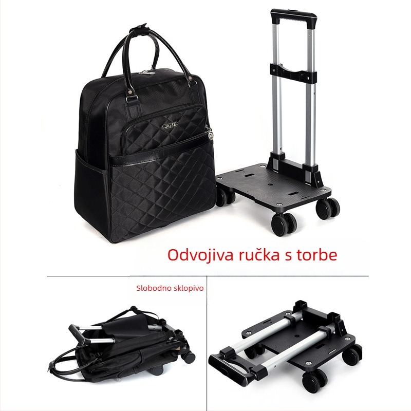 Ruksak s kotačićima za školu i putovanja, 20-35 L, unisex, geometrijski uzorak, Oxford tkanina