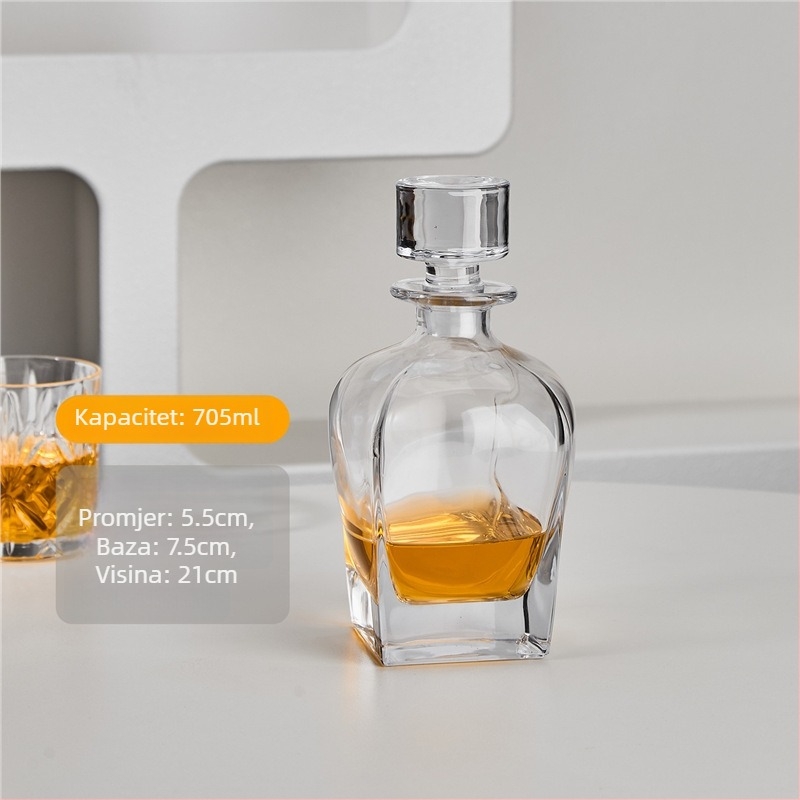 Dekanter od stakla europskog stila za whisky i vino, 750 ml