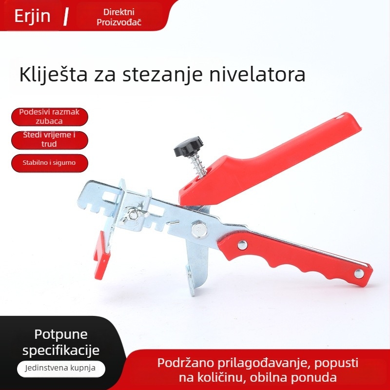 Višestruko podesivi niveler za pločice s ponovnom upotrebom klipse i neklizajućom, izdržljivom ručkom