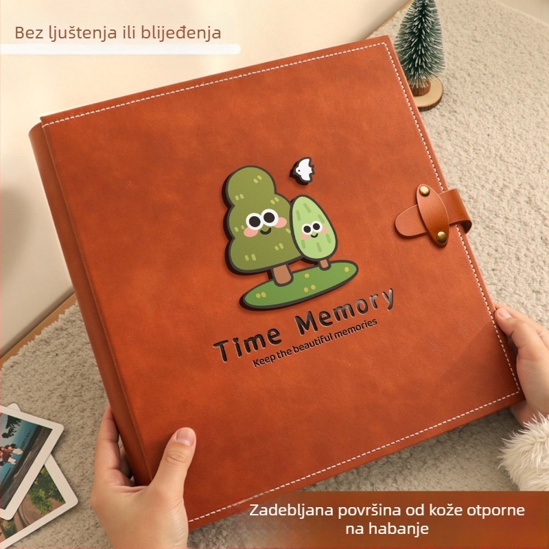 6-inčni kožni fotoalbum za bilježenje rasta djeteta, velik kapacitet, s umetnim stranicama