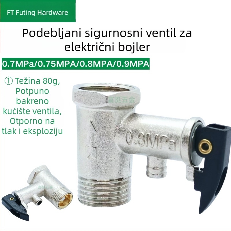 80–81 g električni sigurnosni ventil za električni bojler s vratnim i oslobađanje tlaka, elektroplatirani deblji dizajn, za Midea Kitchen Treasure