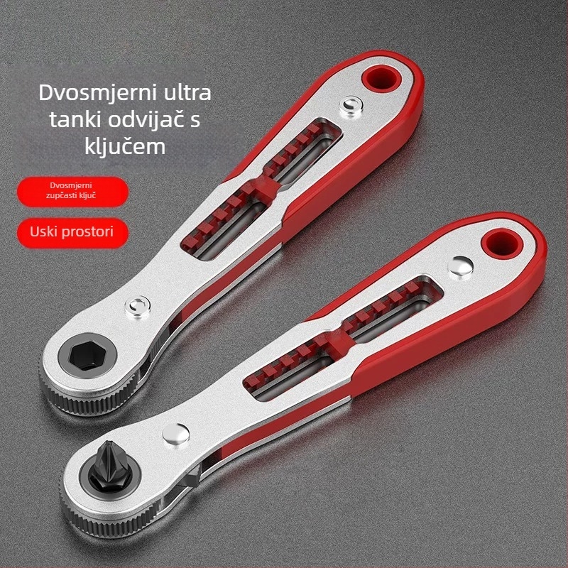 Ručni odvijač s 36 zubnim ratchetom za uske prostore, dvostrano okretanje, nagnuta šesterokutna utičnica