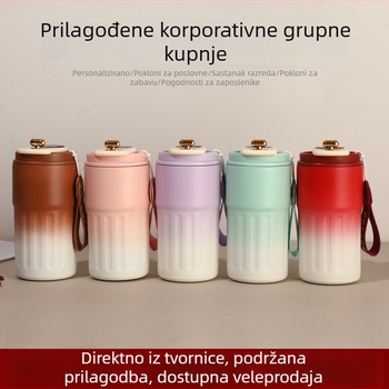 Inteligentna šalica za kavu, od 316 nerđajućeg čelika, termos, vanjska traka s gradijentnom bojom, prijenosna, unisex