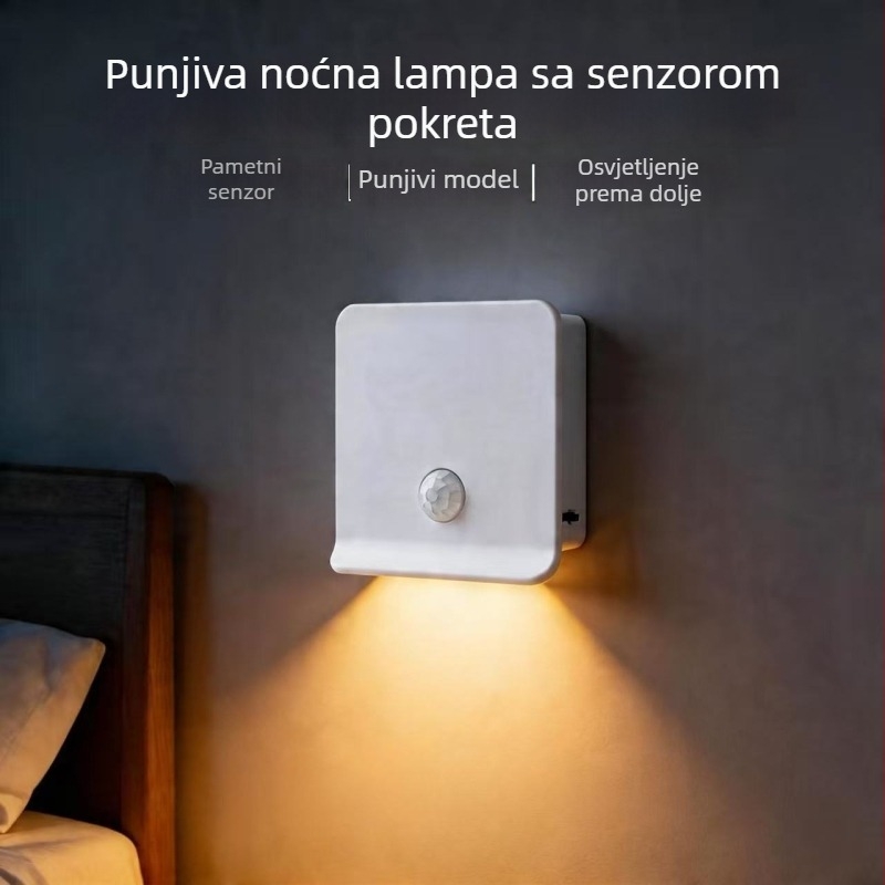 Laishen punjiva LED pametna svjetiljka s senzorom pokreta i magnetskom bazom, noćno svjetlo za spavaću sobu i hodnik