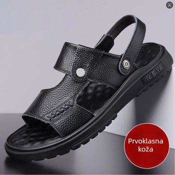 Muške ljetne sandale od pune tele kože, dvostruka potplata od tele tetive, plažne sandale za vodu, protuklizne