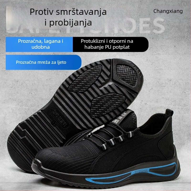 Radne cipele s zaštitom od udara i probijanja, prozračni gornji dio od mrežice, protuklizna i otporna na habanje obuća