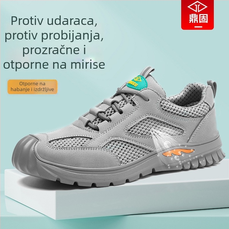 Ding Gu Radne zaštitne cipele – muškarci, otpornost na udarce i probijanje, lagane cipele s čeličnim prstom, prozračne za ljeto