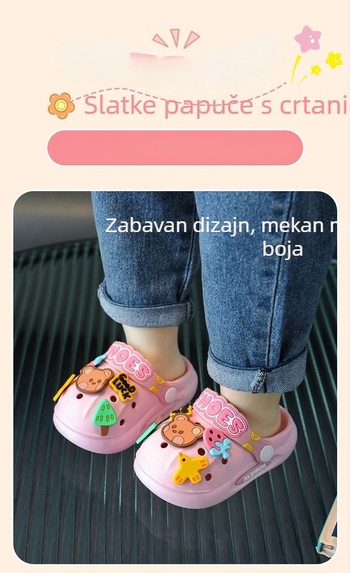 Dječje sandale s likom crtić‑medvjeda - protuklizna meka potplata, prozračne ljetne papuče za djecu