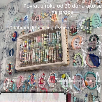 Unisex keramički pleteni narukvica s cvjetnim uzorkom