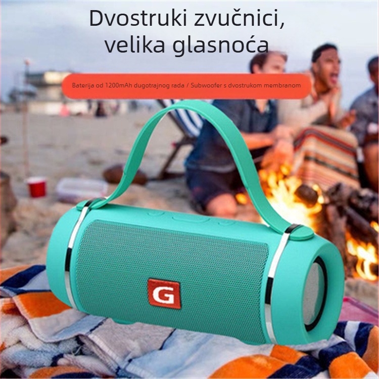 Prijenosni Bluetooth zvučnik sa slotom za karticu, mini vanjski zvučnik sa subwooferom, visokokvalitetan zvuk