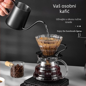 Set za kavu od nehrđajućeg čelika za prelijevanje: lonac za kavu, filtrska šalica i lonac s uskim izljevom
