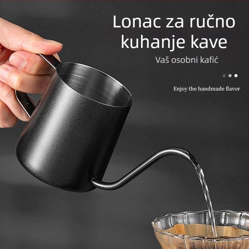 Set za kavu od nehrđajućeg čelika za prelijevanje: lonac za kavu, filtrska šalica i lonac s uskim izljevom
