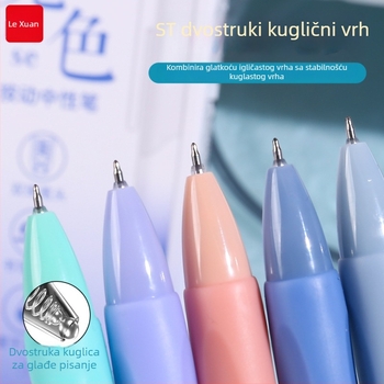 Le Xuan Morandi gel olovka s klikom, crna, 0.5 mm, vrh s dvostrukom kuglicom, zaštitni kapak